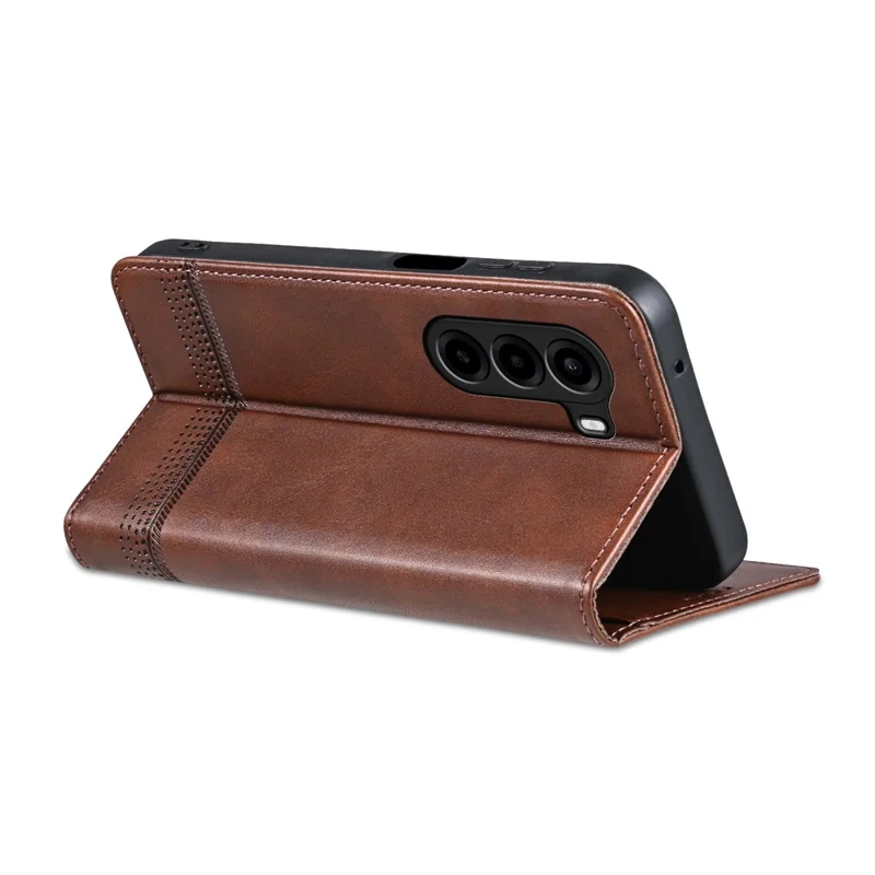 AZNS For OnePlus Turbo 6X 5G Case Cowhide Texture PU Leather Wallet Phone Cover - Coffee