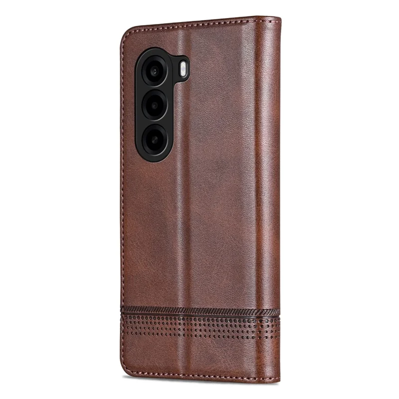 AZNS For OnePlus Turbo 6X 5G Case Cowhide Texture PU Leather Wallet Phone Cover - Coffee