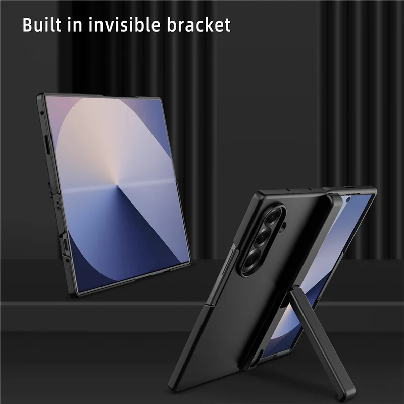 For Samsung Galaxy Z Fold8 Ultra Case Kickstand Hard PC Phone Cover with Screen Film - Black
