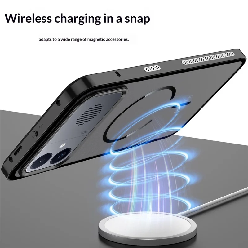 For Xiaomi Redmi K90 Max 5G Magnetic Case Aluminium Alloy PC Matte Phone Cover Pop-Up Snap Lock - Black