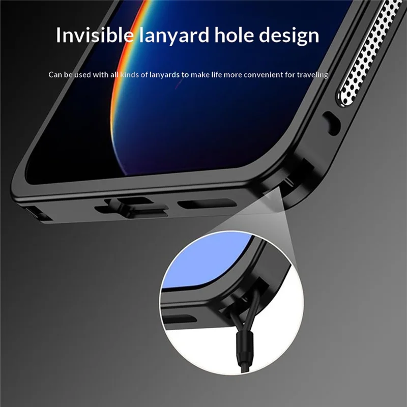 For Xiaomi Redmi K90 Ultra 5G Bumper Case Metal Frame Heat Dissipation Cover - Black