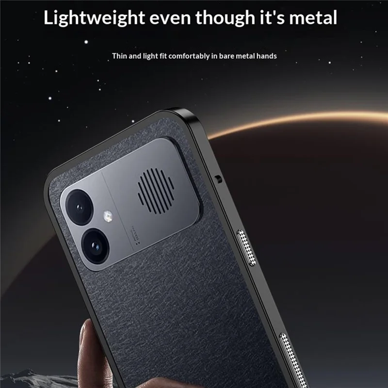 For Xiaomi Redmi K90 Ultra 5G Bumper Case Metal Frame Heat Dissipation Cover - Black