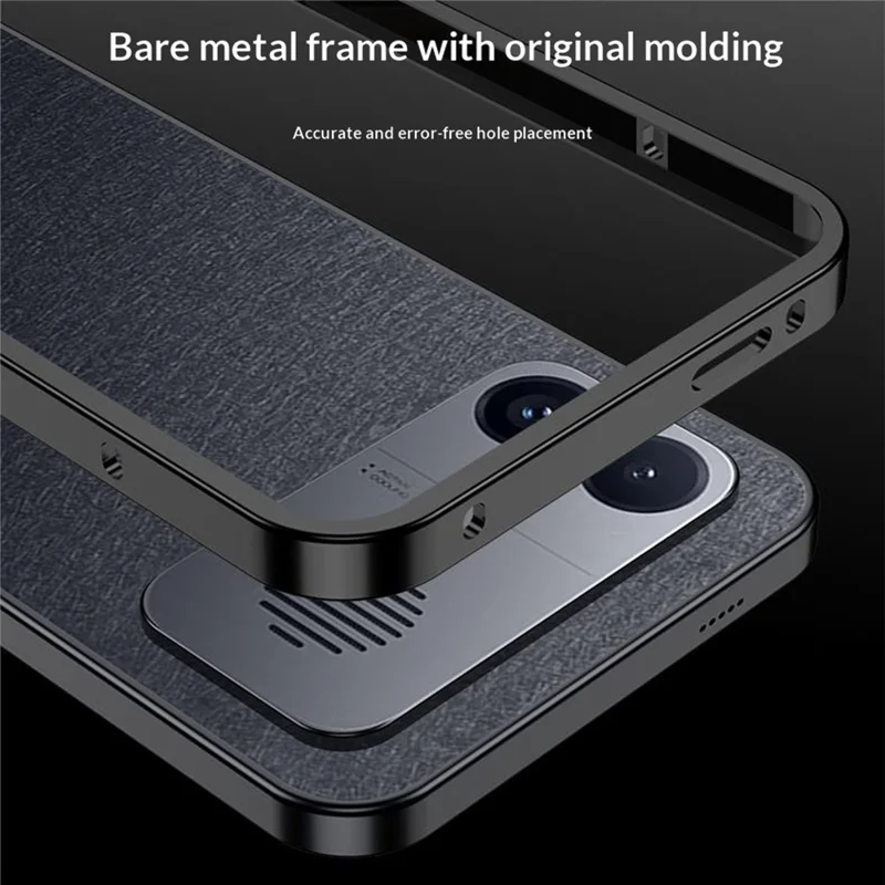 For Xiaomi Redmi K90 Ultra 5G Bumper Case Metal Frame Heat Dissipation Cover - Black