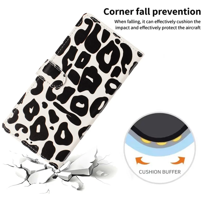 For Xiaomi 17 Pro Case Leopard Print Wallet Stand Flip Leather Phone Cover with Wrist Strap - Black