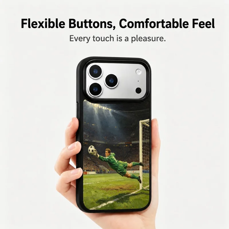 For iPhone 17 Pro Magnetic Case Football Pattern UV Printing PC + Silicone Phone Cover - ZQ00001