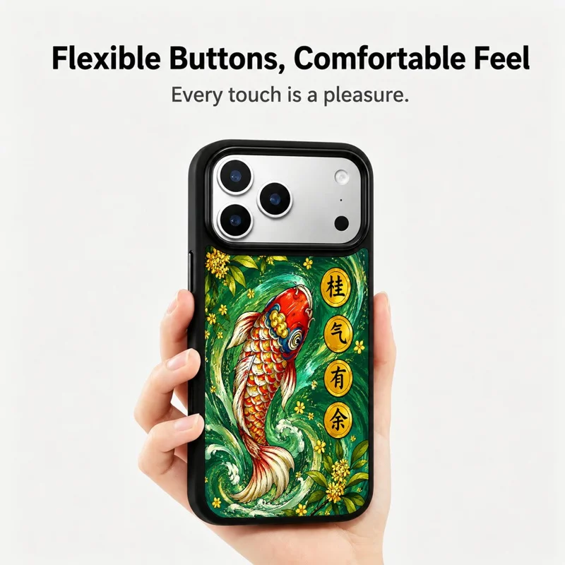 For iPhone 18 Pro / 17 Pro Magnetic Case Five Elements Wood Art Series UV Printing PC + Silicone Phone Cover - M00001