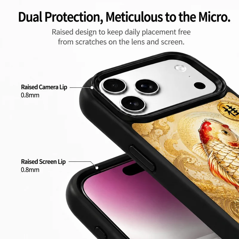 For iPhone 18 Pro / 17 Pro Magnetic Case Five Elements Metal Art Series UV Printing PC + Silicone Phone Cover - J00001