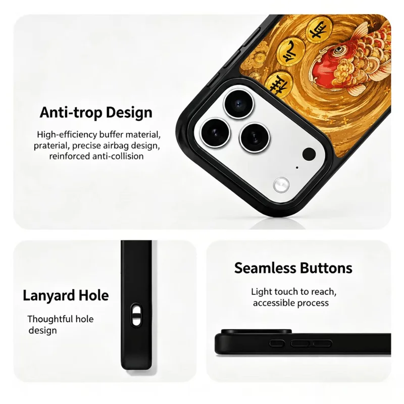 For iPhone 17 Pro Max Magnetic Case Five Elements Earth Art Series UV Printing PC + Silicone Phone Cover - T00001