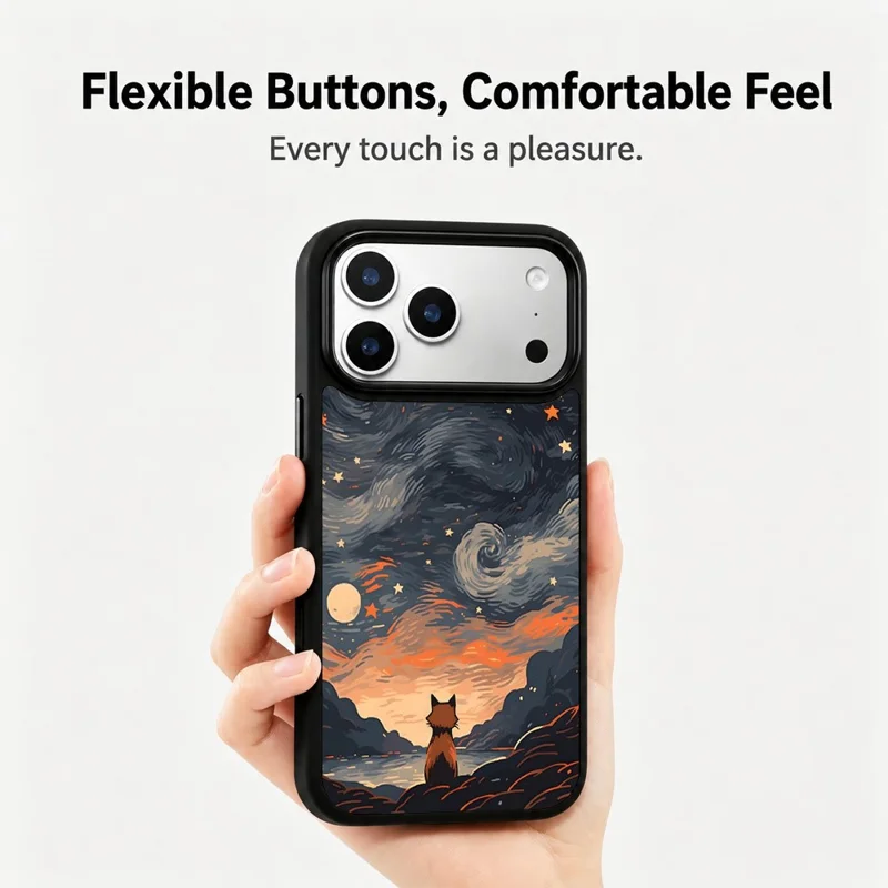 For iPhone 17 Pro Magnetic Case Art Gallery UV Pattern Print UV Printing PC + Silicone Phone Cover - ZX0000