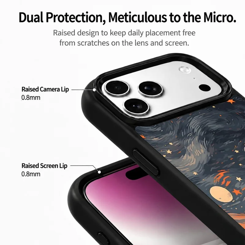 For iPhone 17 Pro Magnetic Case Art Gallery UV Pattern Print UV Printing PC + Silicone Phone Cover - ZX0000