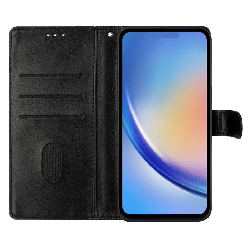 For Samsung Galaxy A18 4G Wallet Phone Case Butterfly Floral Imprint Leather Flip Cover with Strap - Black