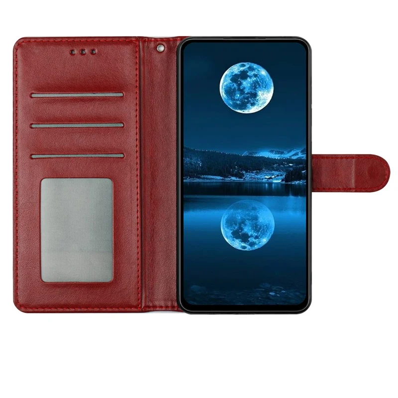 For Samsung Galaxy A18 4G Leather Case Wallet Stand Phone Cover with Handy Strap - Red