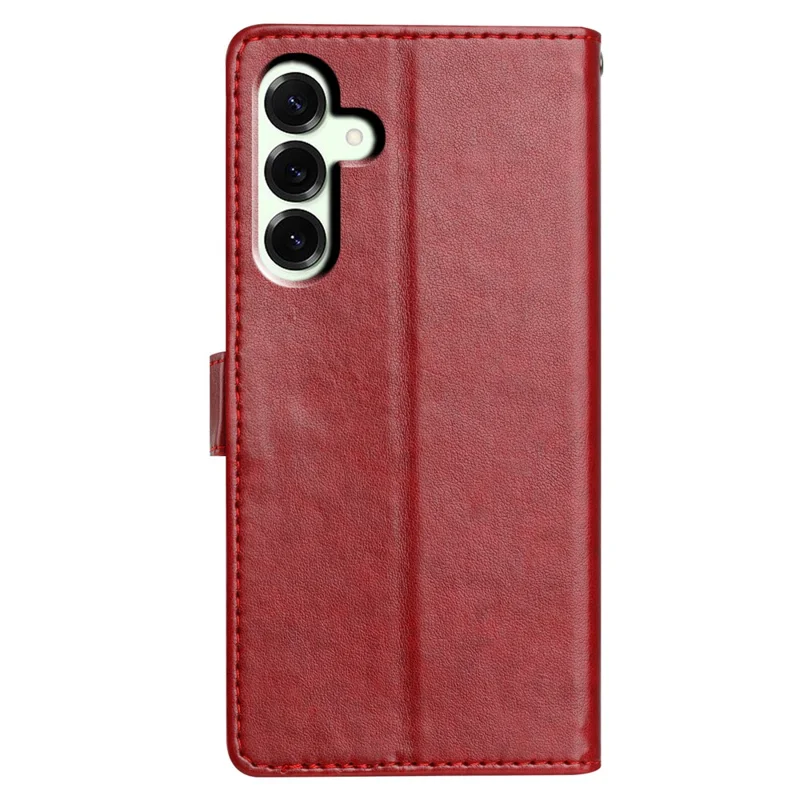 For Samsung Galaxy A18 4G Leather Case Wallet Stand Phone Cover with Handy Strap - Red