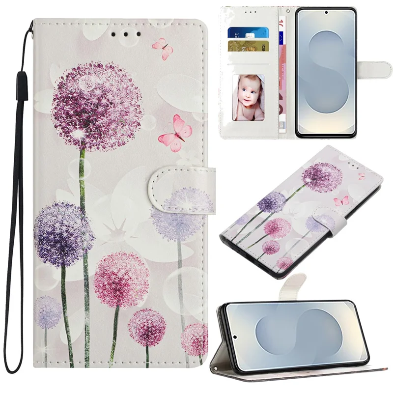 For Samsung Galaxy A18 4G Case Pattern Printing Wallet Stand Flip Leather Phone Cover with Strap - Dandelion