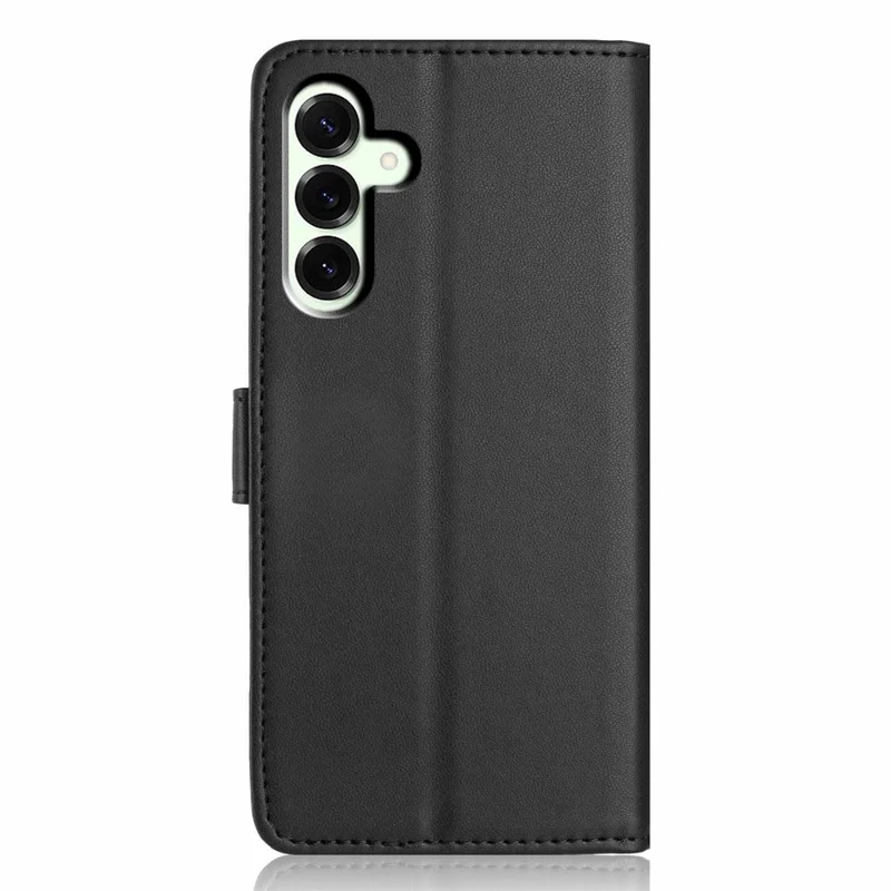 For Samsung Galaxy A18 4G Wallet Case with Strap  /  Multiple Card Slots Solid Color Leather Stand Phone Cover - Black