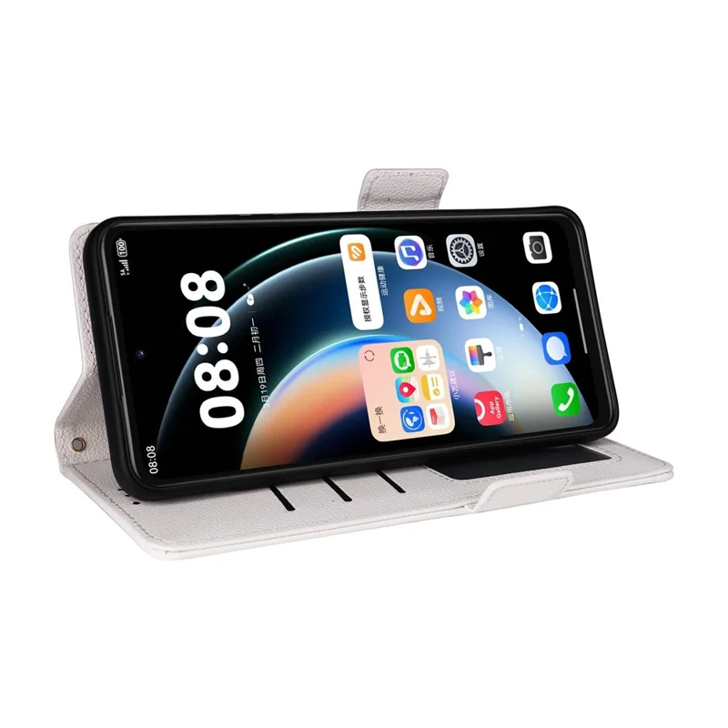 Phone Case For Huawei Enjoy 90 / 90 Plus / nova Y74 4G Litchi Texture Wallet Leather Cover with Wrist Strap - White