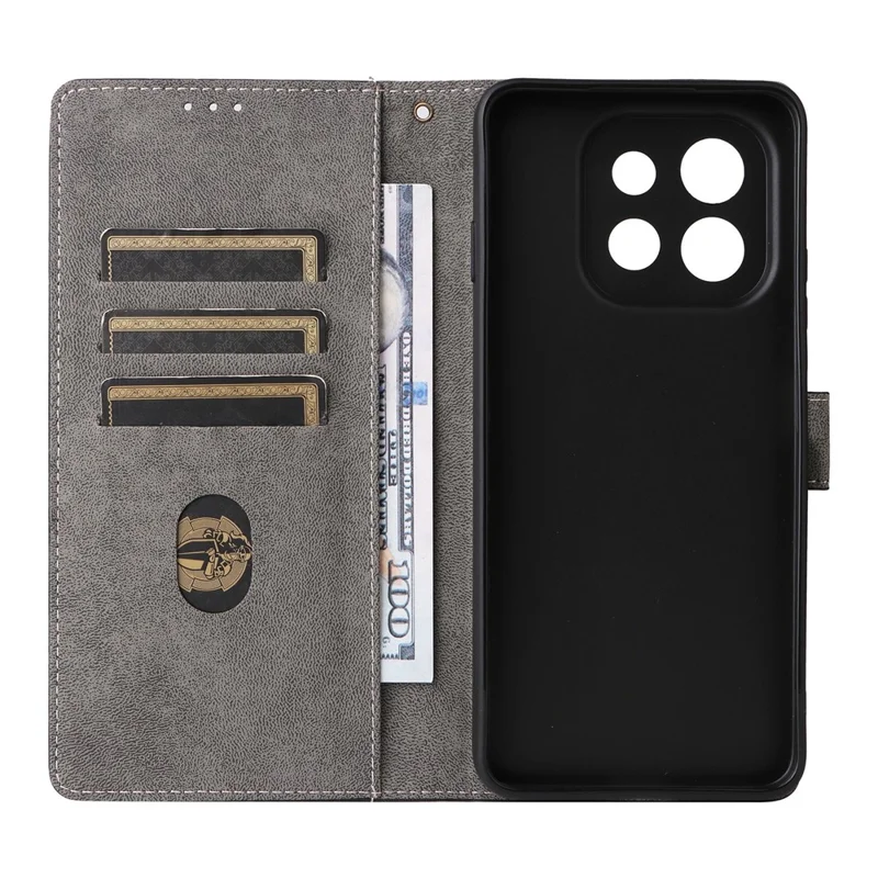 Wallet Case for Huawei Enjoy 90 / 90 Plus / nova Y74 4G RFID Blocking PU Leather Phone Cover Stand with Strap - Black