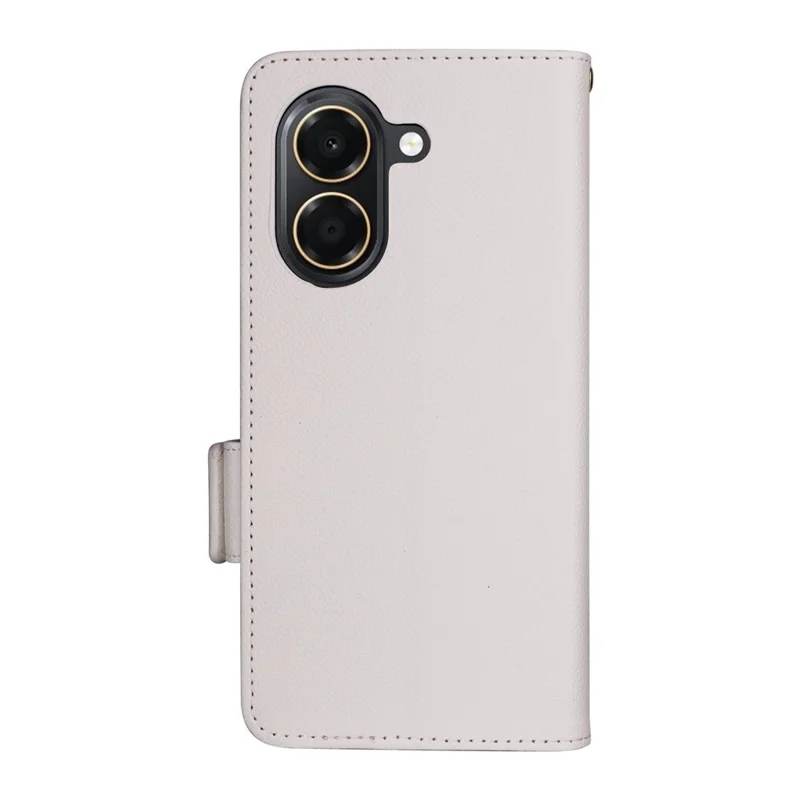 For Honor Play 80 Plus 5G / X7e 4G Case Litchi Texture Wallet Leather Phone Cover with Wrist Strap - White