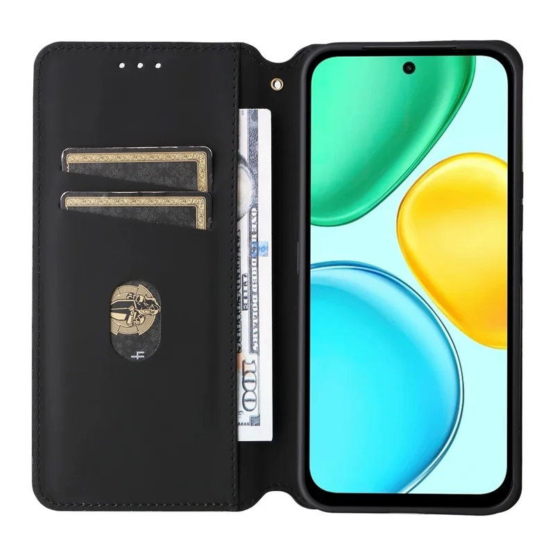For Honor X7e 4G / Play 80 Plus 5G Case Wallet Rhombus Imprinted PU Leather Phone Cover - Silver
