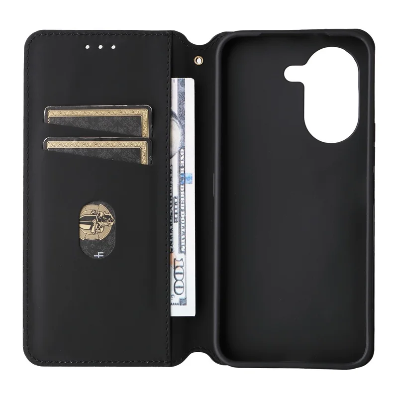 For Honor X7e 4G / Play 80 Plus 5G Case Wallet Rhombus Imprinted PU Leather Phone Cover - Silver