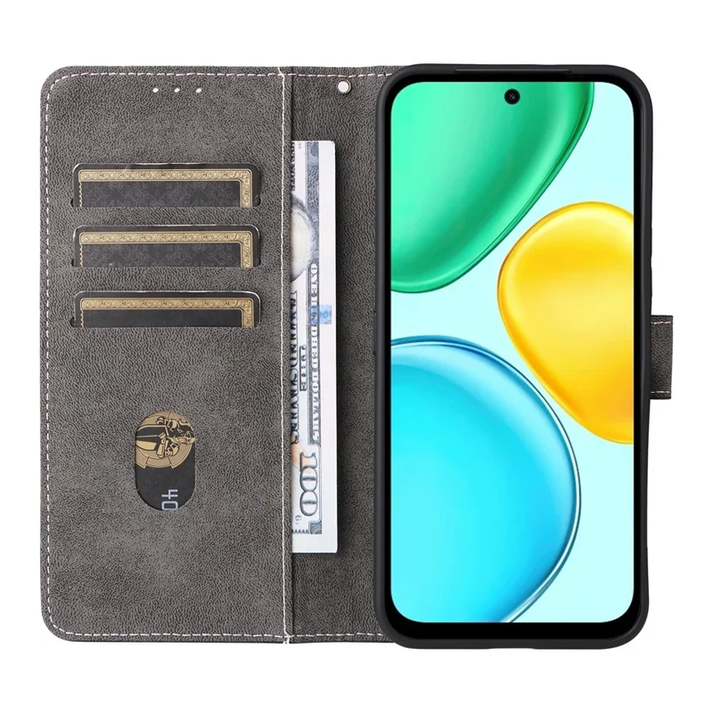 For Honor X7e 4G / Play 80 Plus 5G Wallet Case RFID Blocking PU Leather Phone Cover Stand with Strap - Black