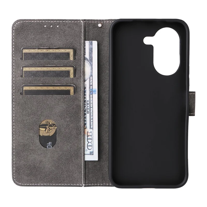 For Honor X7e 4G / Play 80 Plus 5G Wallet Case RFID Blocking PU Leather Phone Cover Stand with Strap - Black