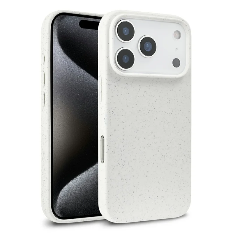 Coque pour iPhone 18 Pro en paille de blé biodégradable + TPU, finition mate - Beige