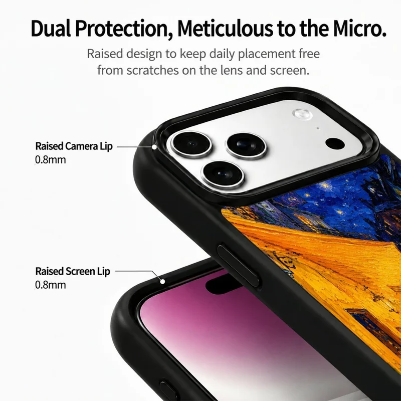 For iPhone 17 Pro Max Magnetic Case Dynamic Art Series UV Pattern Print PC + Silicone Phone Cover - ZX0026
