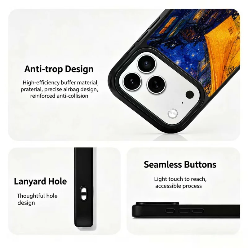 For iPhone 18 Pro / 17 Pro Magnetic Case Dynamic Art Series UV Pattern Print PC + Silicone Phone Cover - ZX0026