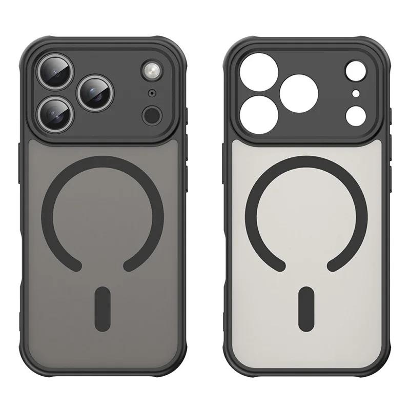 Coque magnétique pour iPhone 18 Pro, antichute, mate en PC + TPU - Noir