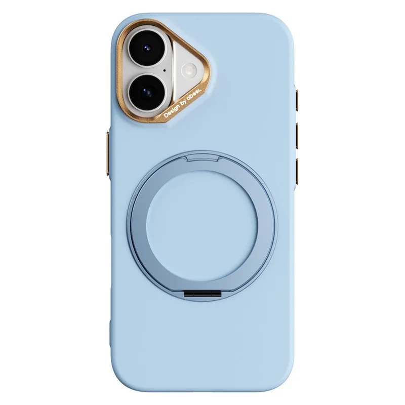 ABEEL для iPhone 17  /  18 Магнитный чехол с кольцом и подставкой, жидкостный силикон, поликарбонатный чехол - голубой