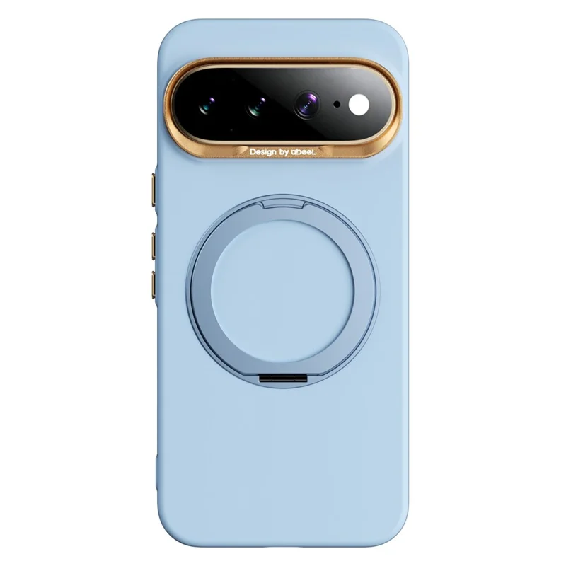 ABEEL Funda Magnética con Anillo y Soporte Giratorio para Google Pixel 11 Pro XL, Funda de Teléfono con Sensación de Silicona Líquida PC - Azul Cielo