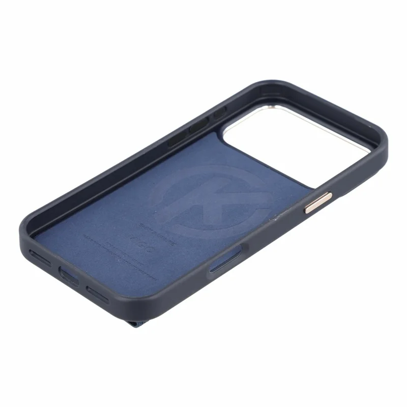 KIGC for iPhone 18 Pro / 17 Pro Case Card Holder Kickstand Fabric + PC + TPU Shockproof Phone Cover - Blue