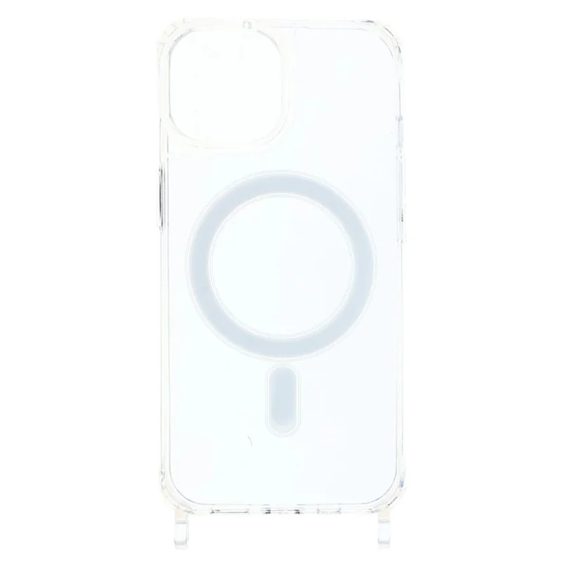 Transparante hoes voor iPhone 14 Plus, compatibel met MagSafe, TPU+PC, 1,5 mm, met lanyardgaten