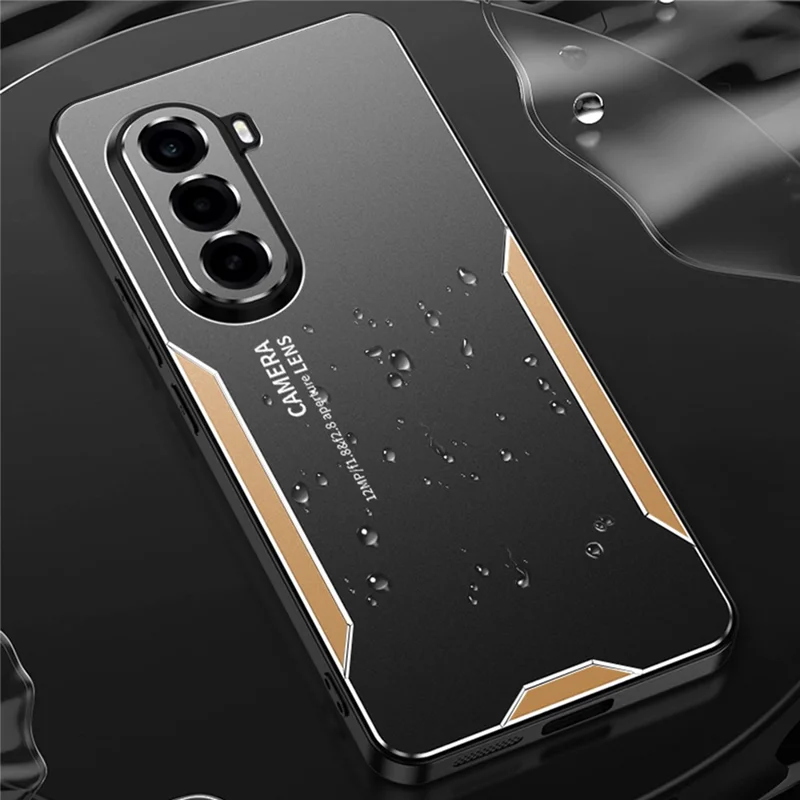 For OnePlus Turbo 6X 5G Phone Case Aluminium Alloy TPU PC Back Cover - Gold