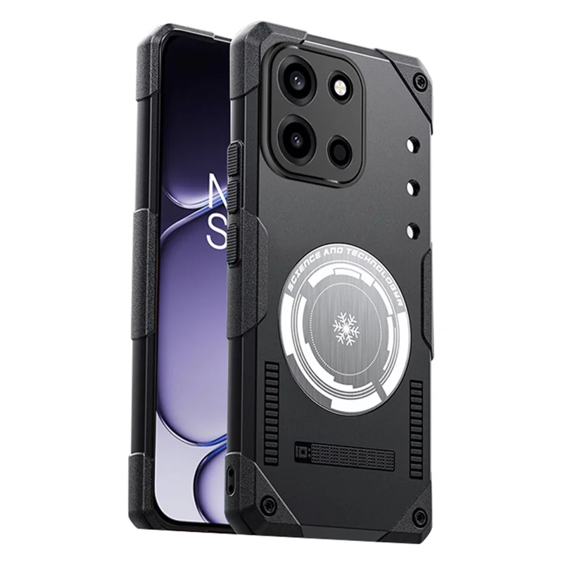 For OnePlus Turbo 6 5G Case Graphene Cooling TPU + PC Armor Shockproof Phone Cover - Black