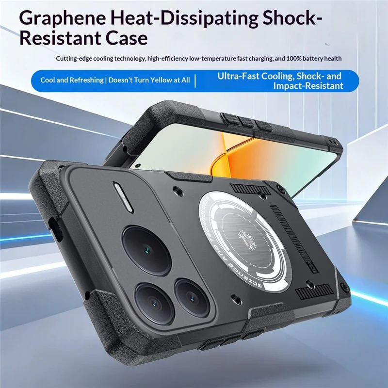 Capa For Honor Power2 5G Graphene Cooling TPU + PC Armor Capa à Prova de Choques - Preto