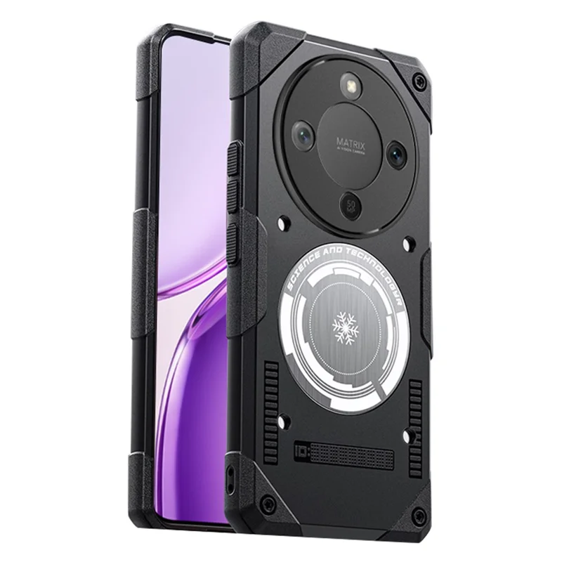 Capa para Honor X70 Pro Max 5G Capa de Proteção Anti-choque em TPU + PC com Arrefecimento de Grafeno - Preto