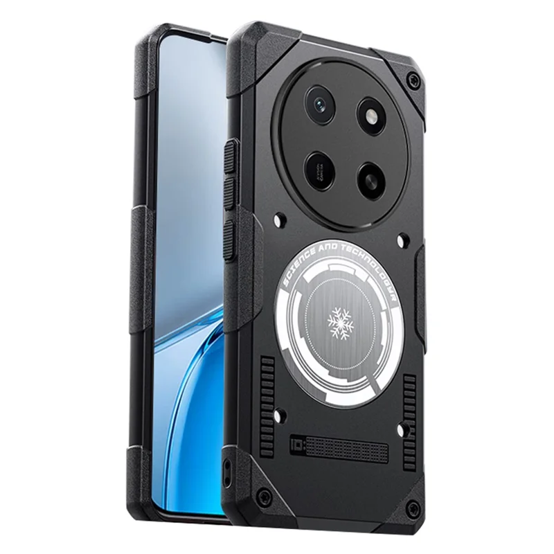 Capa para Honor X80 Pro Max 5G Capa de Telemóvel com Armação Resistente e Refrigeração de Grafeno TPU + PC à Prova de Choques - Preto