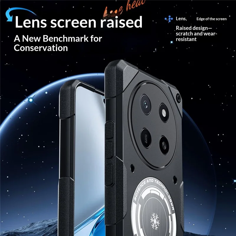 Capa para Honor X80 Pro Max 5G Capa de Telemóvel com Armação Resistente e Refrigeração de Grafeno TPU + PC à Prova de Choques - Preto