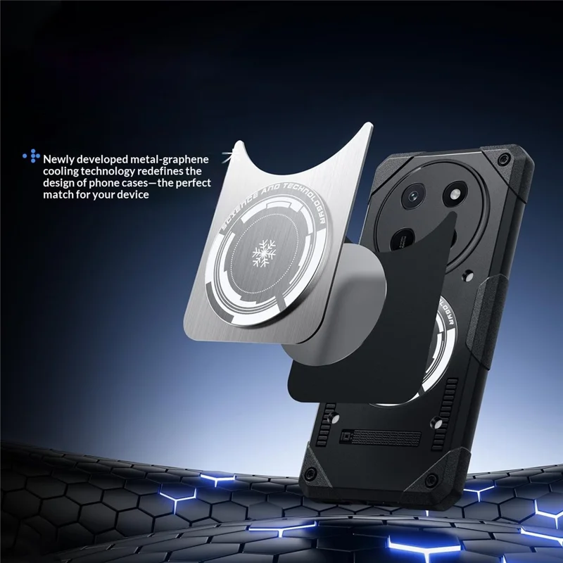 Capa para Honor X80 Pro Max 5G Capa de Telemóvel com Armação Resistente e Refrigeração de Grafeno TPU + PC à Prova de Choques - Preto