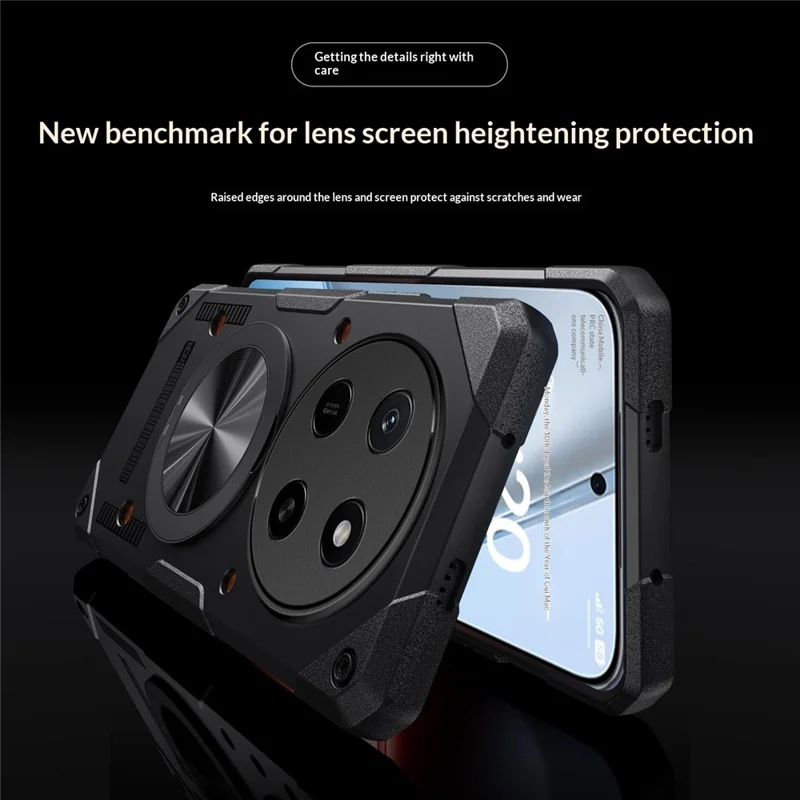 Für Honor X80 Pro Max 5G Magnetische Hülle 360° Drehbarer Ringständer TPU Handyhülle - Schwarz