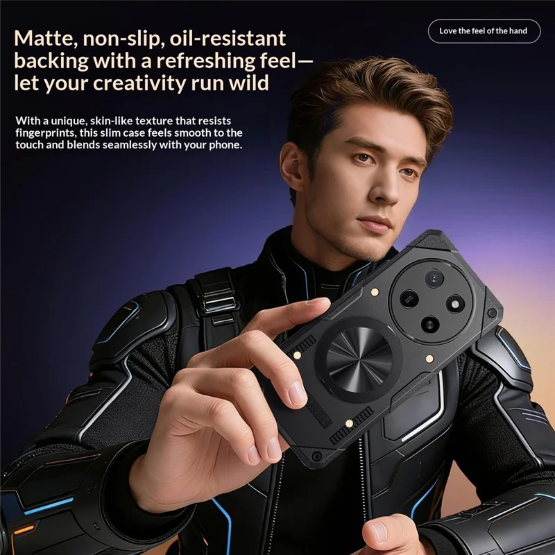 Für Honor X80 Pro Max 5G Magnetische Hülle 360° Drehbarer Ringständer TPU Handyhülle - Schwarz