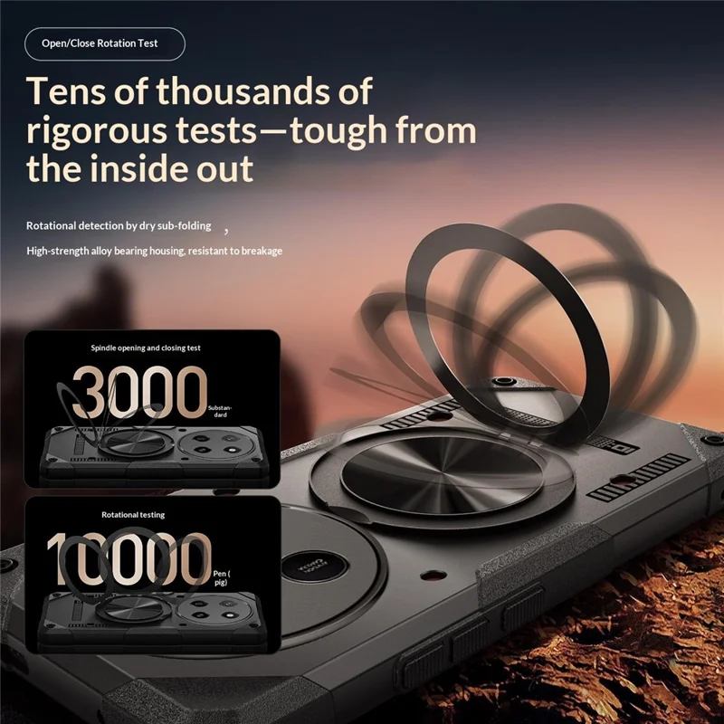 Für Honor X80 Pro Max 5G Magnetische Hülle 360° Drehbarer Ringständer TPU Handyhülle - Schwarz