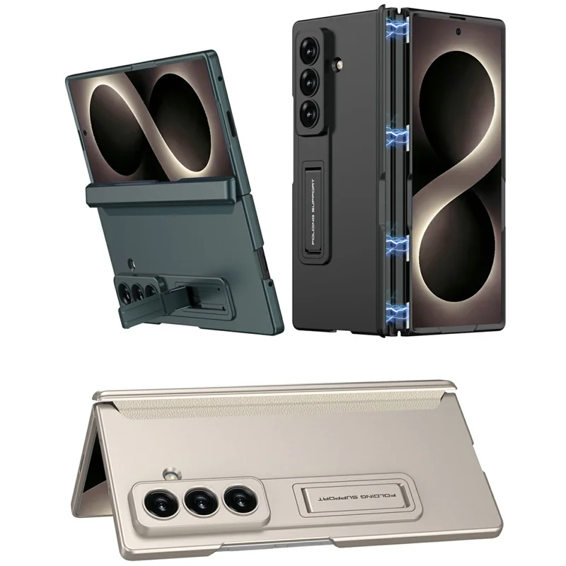 GKK For Samsung Galaxy Z Fold8 Ultra Case Magnetic Hinge Kickstand Hard PC Protective Cover - Black