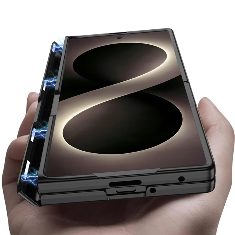 GKK For Samsung Galaxy Z Fold8 Ultra Case Magnetic Hinge Kickstand Hard PC Protective Cover - Black