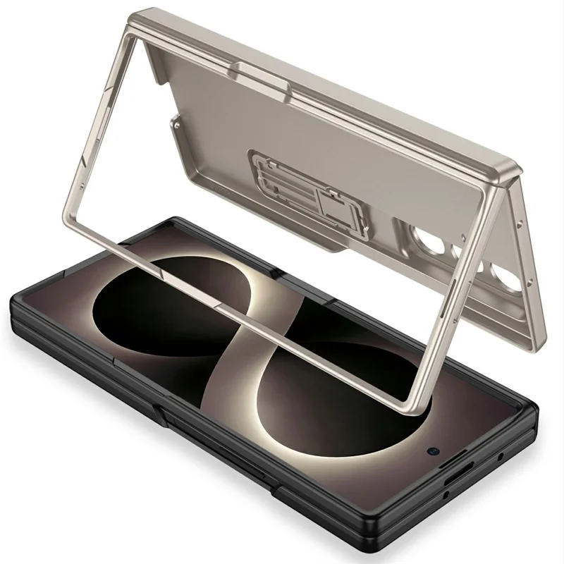 GKK For Samsung Galaxy Z Fold8 Ultra Case Magnetic Hinge Kickstand Hard PC Protective Cover - Black