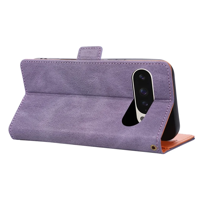 For Google Pixel 10 Pro XL Case U-Shape Decoration Magnetic Side Clasp Wallet Leather Phone Cover with Wrist Strap - Purple