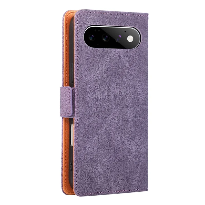 For Google Pixel 11 Pro  /  Pixel 11 Case U-Shape Decoration Magnetic Side Clasp Wallet Leather Phone Cover with Wrist Strap - Purple