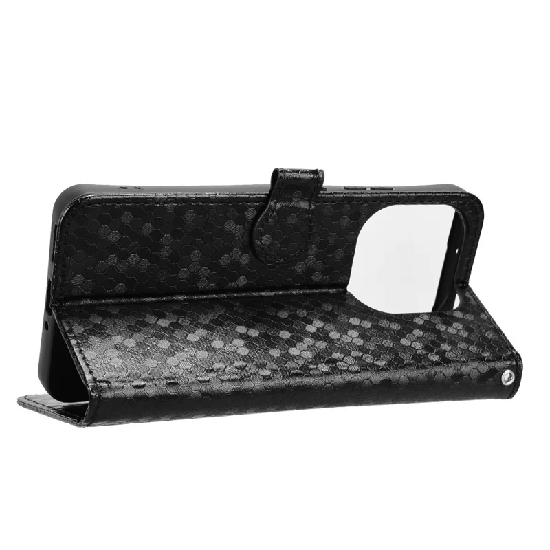For Huawei nova Y74 4G Wallet Case Dot Pattern Imprint PU Leather Phone Cover with Wrist Strap - Black
